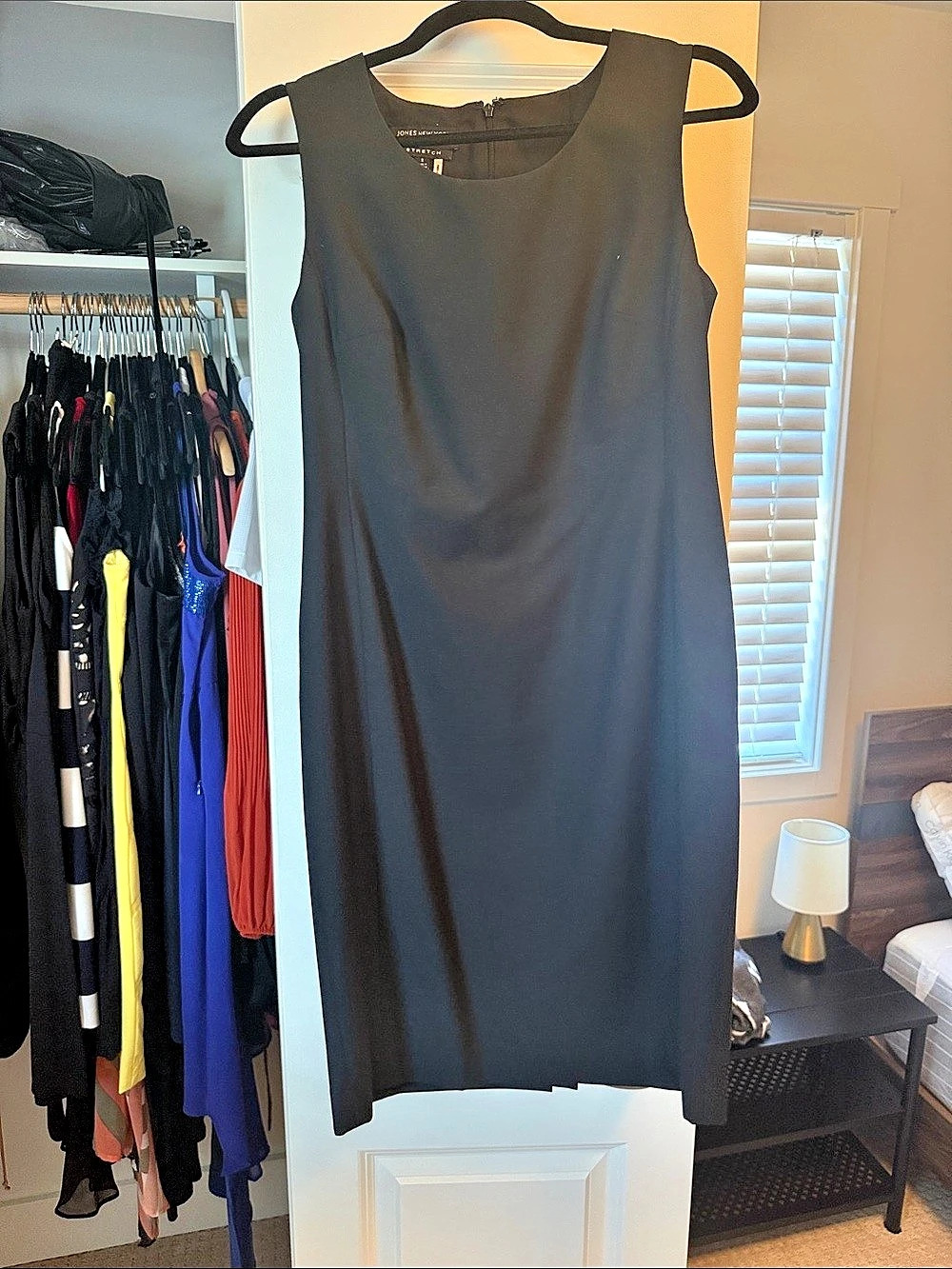 Jones New York Collection Platinum Stretch Sleeveless Sheath Dress Black Size 8